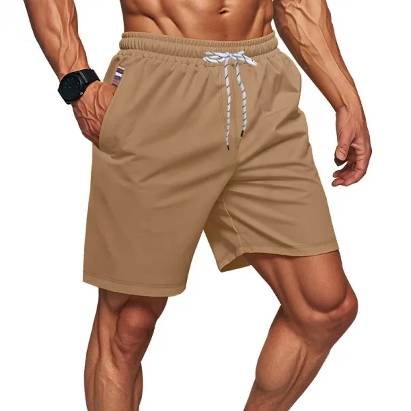 Design Drawstring Waist Shorts Beige Shorts - 38