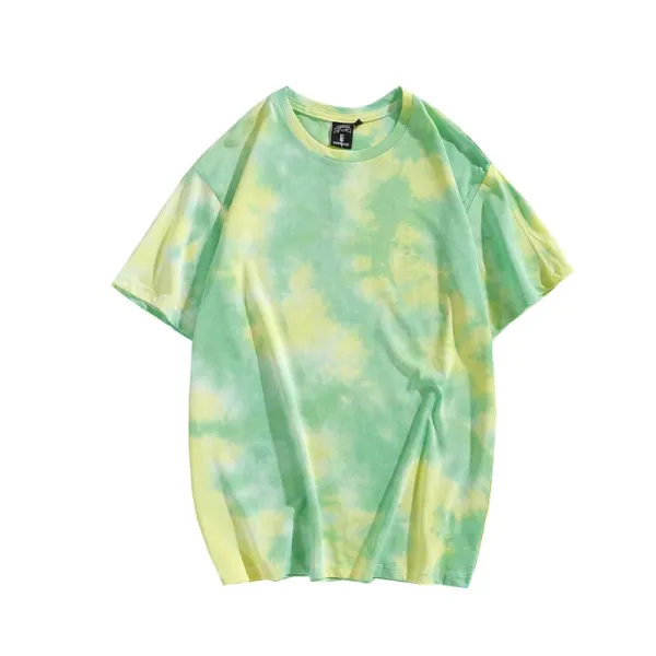 Design Tie-Dye Green Yellow T-Shirt - 1