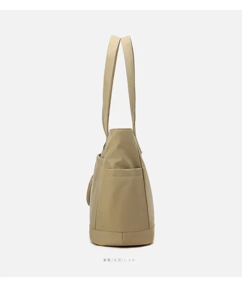 Design Tote Bag Olive Green Nylon Handbag with Detachable Coin Purse - 31