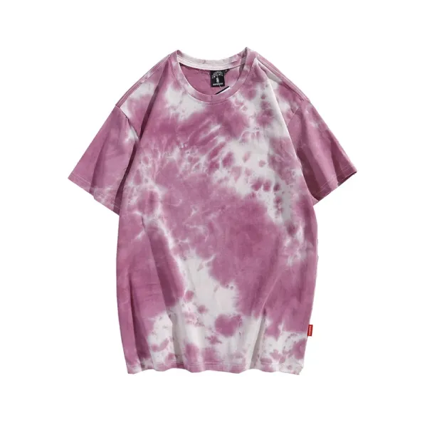 Design Tie-Dye Oversized T-Shirt Pink and White - 1