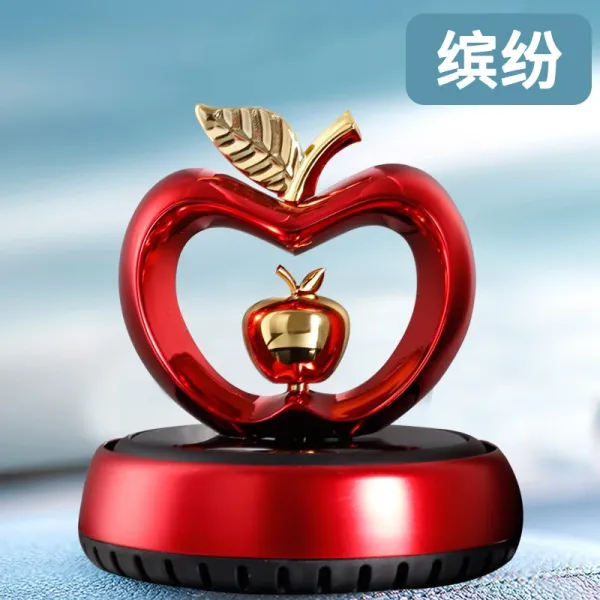 Design Apple-Shaped Car Air Freshener Red Gold Accessories - 1