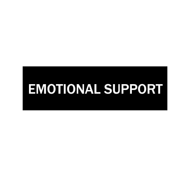 Design Emotional Support Black Rectangle Sign Accessories - 1