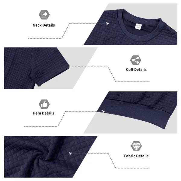 Design Textured Knit Navy T-Shirt - 44