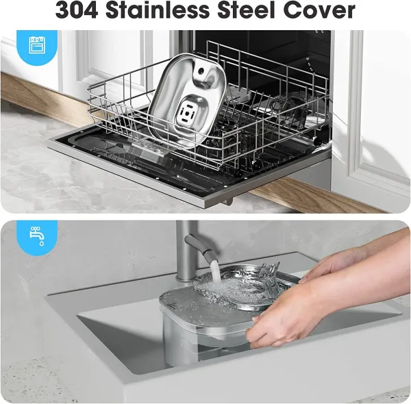 Design 304 Stainless Steel Pet Water Fountain USB Edition Electronics - 10