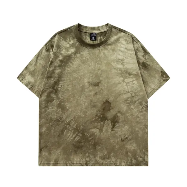Design Tie-Dye Oversized T-Shirt Army Green - 1