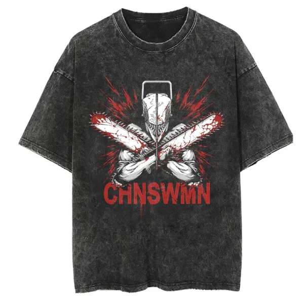 Design CHNSWMN Graphic Acid Wash T-Shirt - 1