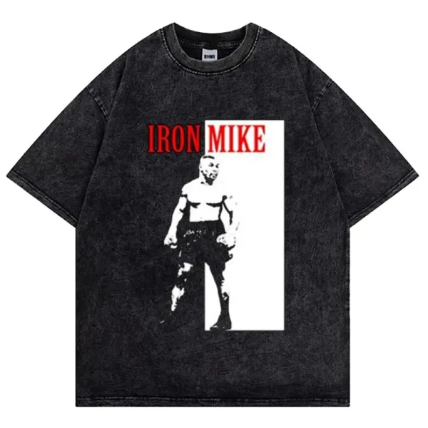 Design Iron Mike Graphic Oversized T-Shirt Black - 1