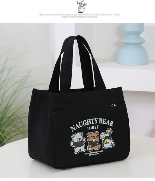 Design Naughty Bear Three Canvas Tote Bag Beige Tote Bag - 22