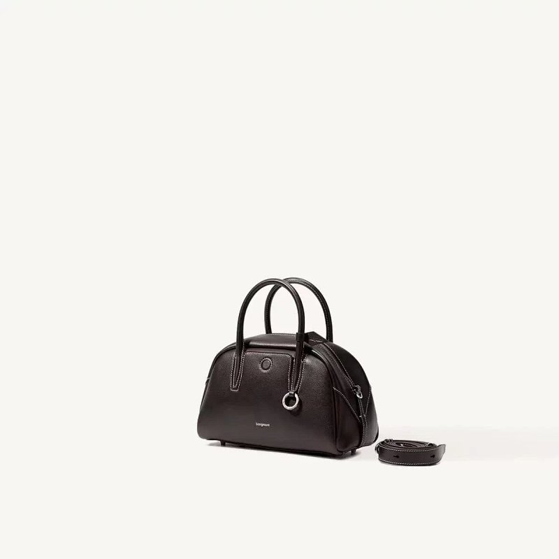 Songmont Dome Mini Handbag Black Leather Handbag Handbags