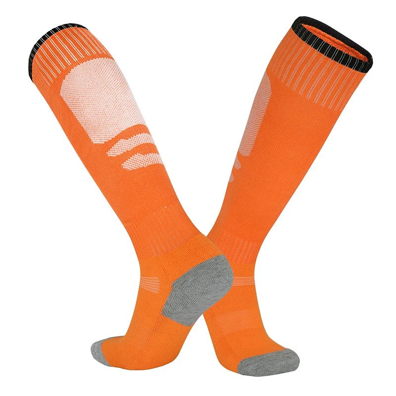 Performance Knee-High Socks Orange with Gray Heel and Toe