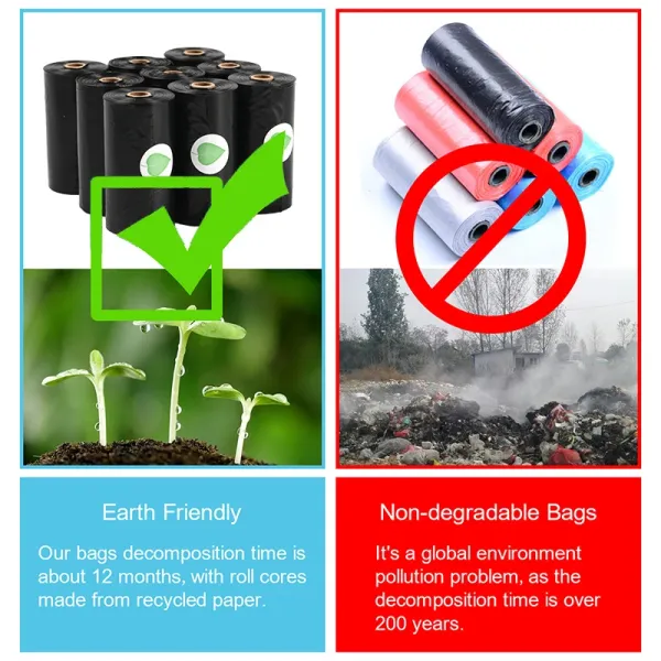 Design Biodegradable Pet Waste Bag Roll Black Accessories - 6