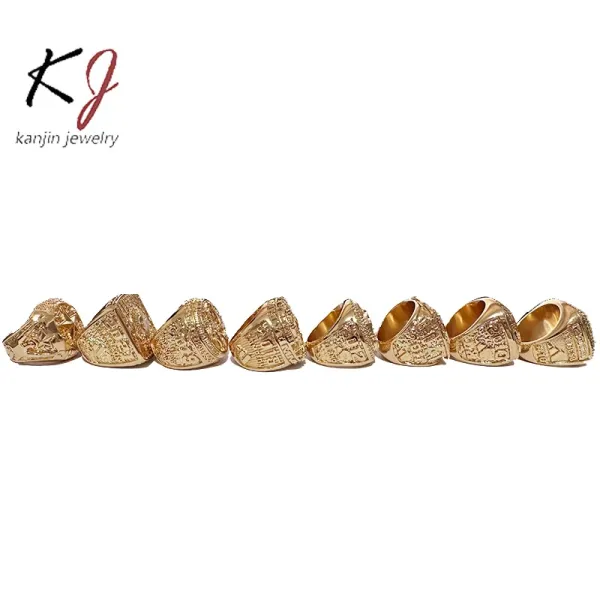 Design Kanjin Jewelry Custom Football Championship Ring Gold Jewelry - 10
