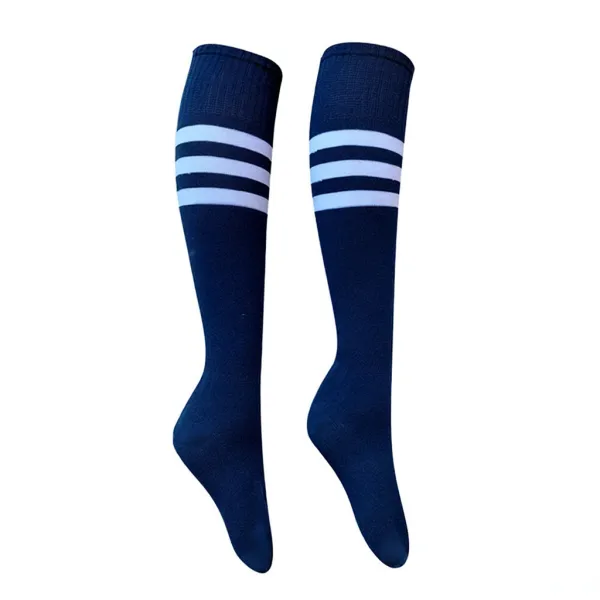 Design Knee-High Socks Navy with White Stripes Socks - 1