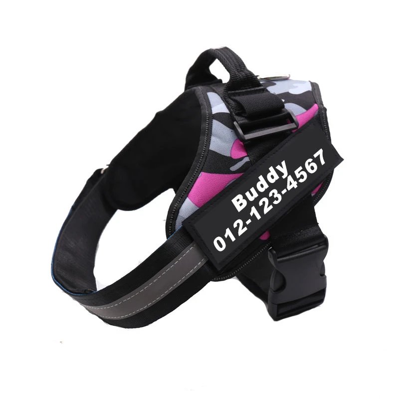 Design Custom Pet Harness with Camo Print and Personalized ID Tag Pink Black Gray Accessories