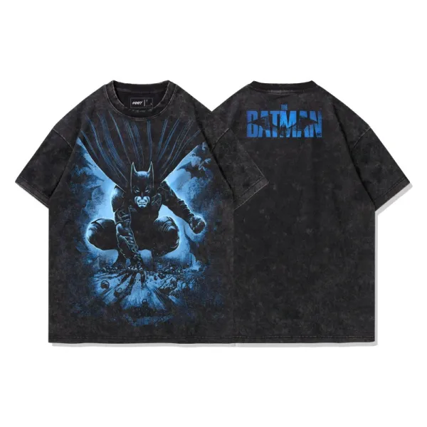 Design The Batman Graphic Washed Black T-Shirt - 1