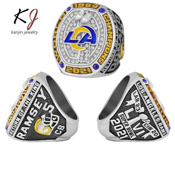 Design Kanjin Jewelry Custom NFL Championship Rings Set Silver Black Gold Jewelry Accessories - 11
