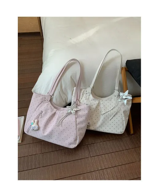 Design Polka Dot Tote Bag White - 8