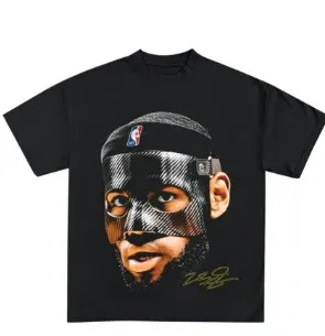NBA x LeBron James Portrait Black T-Shirt Tops.t Shirts - 1