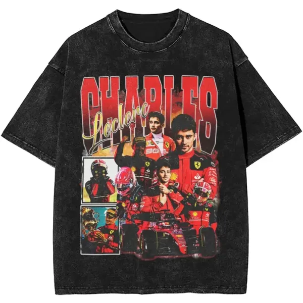 Ferrari Charles Leclerc Vintage Wash T-Shirt - 1