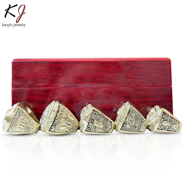 Design Kanjin Jewelry San Francisco 49ers Super Bowl Championship Rings Gold Crystal Set Jewelry - 6