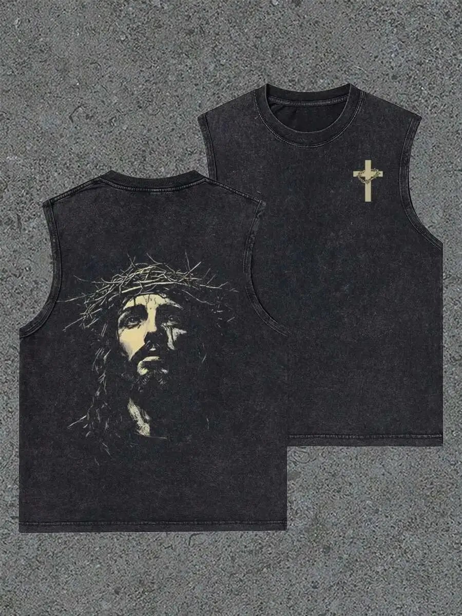 Men's Casual Sleeveless Washed Vest photo 7