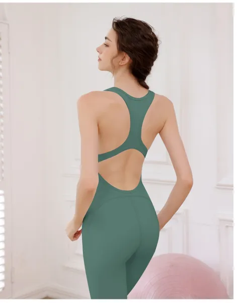 Design Racerback Cutout Bodysuit Black Activewear - 23