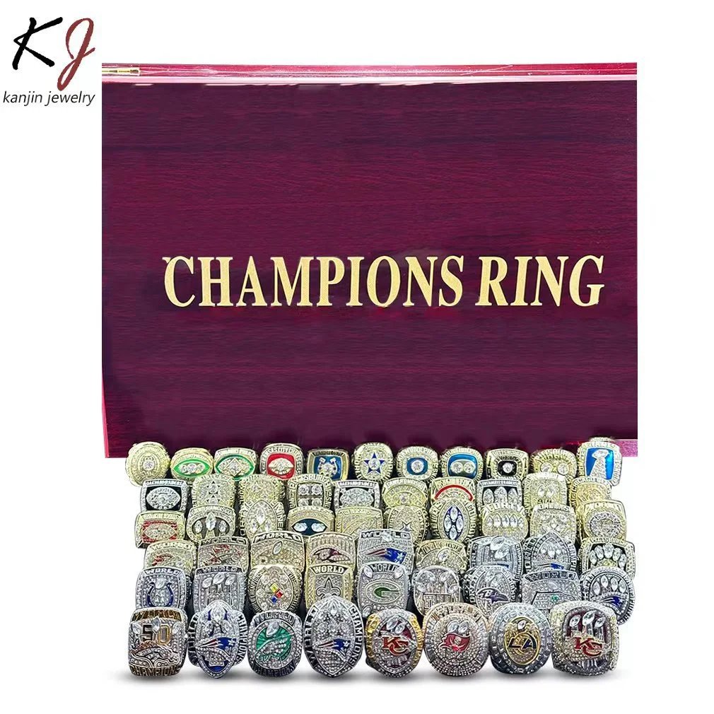 Design Kanjin Jewelry Championship Ring Collection Red Wooden Display Box Jewelry - 4