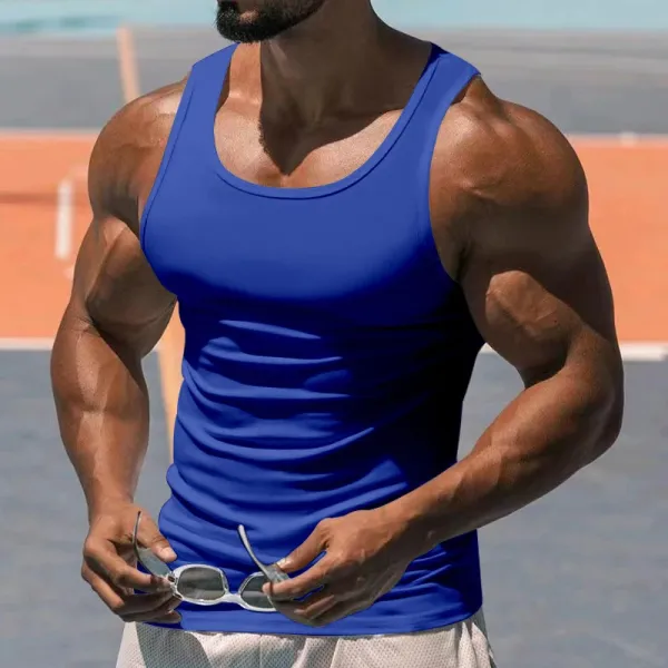 Design Basic Fit White Vest-Top - 9