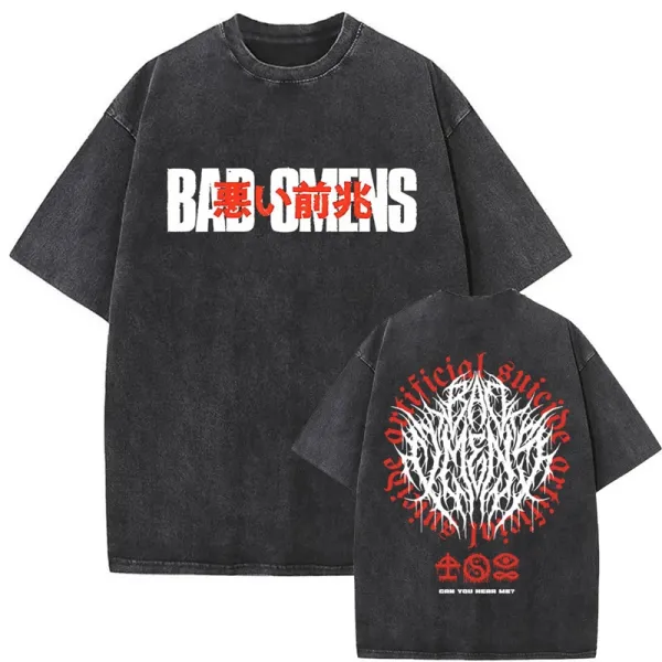 Design Bad Omens x Artificial Suicide T-Shirt Black Washed T-Shirts - 1
