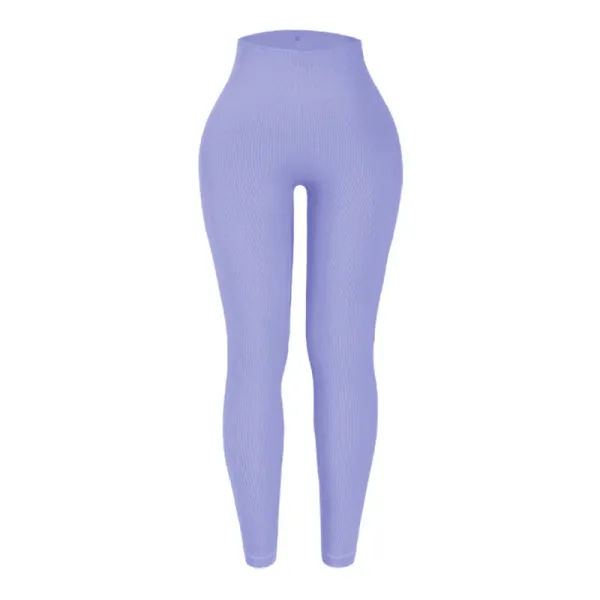Design Ribbed High-Waisted Leggings Lavender - 1