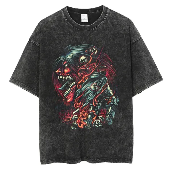 Design Graphic Distressed Oversized T-Shirt - 1