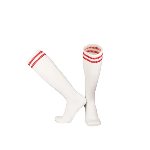 Design Knee-High Socks White with Red Striped Cuff Socks - 1