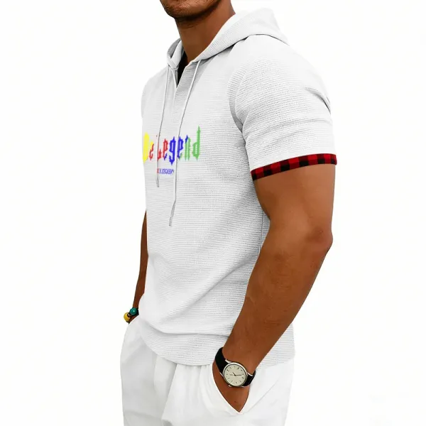 Design Be Legend Rainbow Print Hooded T-Shirt White Hoodie - 6