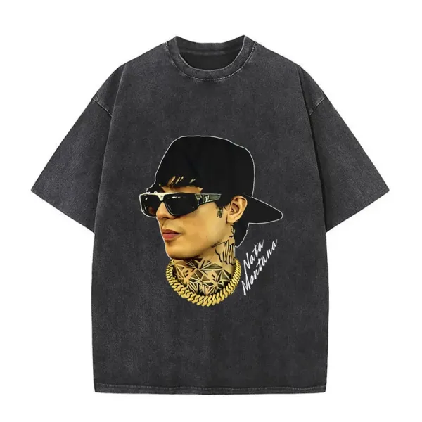 Design Nata Montana Graphic Oversized T-Shirt Charcoal - 1