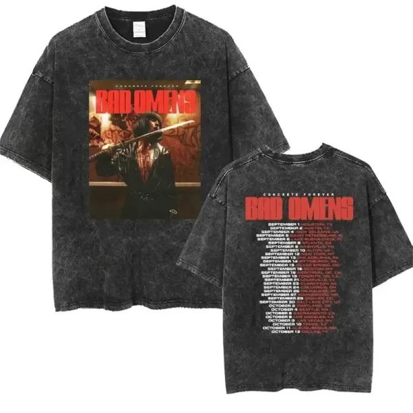 Design Bad Omens Concrete Forever Tour T-Shirt Black T-Shirts - 1