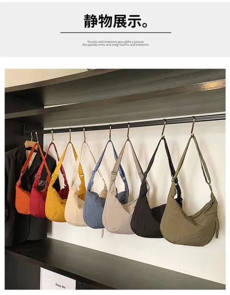 Design Hobo Bag Blue Minimalist Shoulder Bag - 19