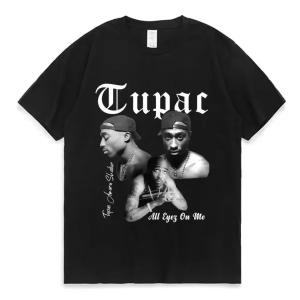 Design Tupac Shakur 'All Eyez On Me' Graphic Print White T-Shirt T-Shirts - 3
