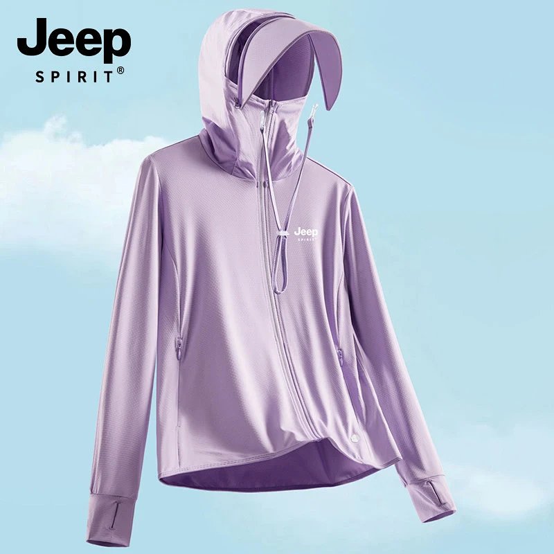 Jeep Spirit UV Protection Hooded Windbreaker Olive Green