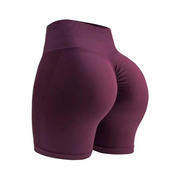 Design High-Waisted Sculpting Shorts Burgundy Activewear - 1