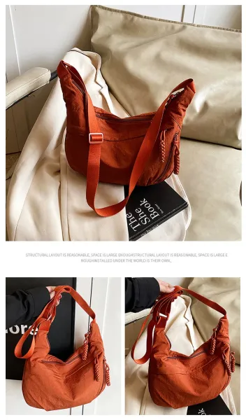Design Hobo Bag Blue Minimalist Shoulder Bag - 24