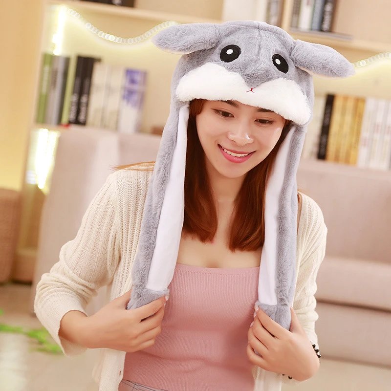 Design Stitch Character Hat Light Blue Plush Animal Ears Hat Hats - 6