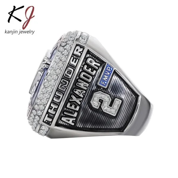 Design Kanjin Jewelry Oklahoma City Thunder World Champions Ring Multicolor Jewelry - 5