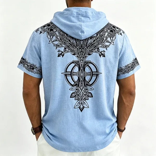 Design Tree of Life Hooded Tee Army Green Hoodie - 42
