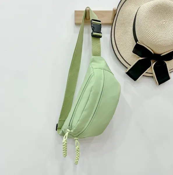 Design Mint Green Braided Strap Belt Bag - 1