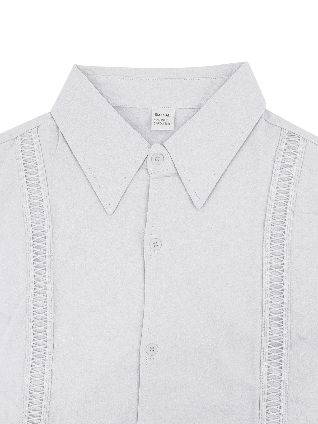 Design Guayabera-Style Shirt Army Green Shirt Tops Shirt - 44