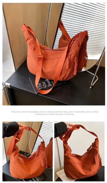 Design Hobo Bag Blue Minimalist Shoulder Bag - 26