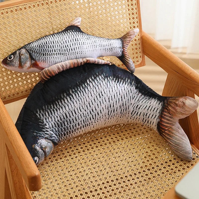 Fish-Shaped Plush Pillow Multicolor Decorative Cushion