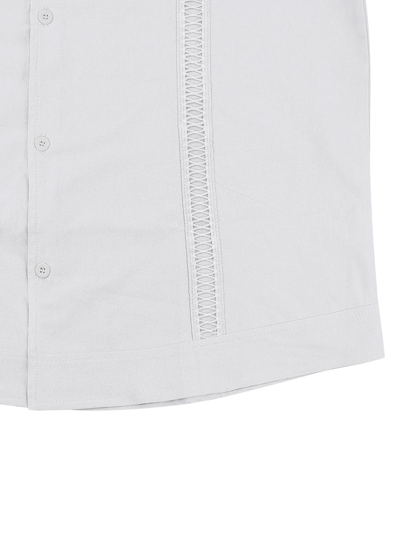 Design Guayabera-Style Shirt Army Green Shirt Tops Shirt - 46