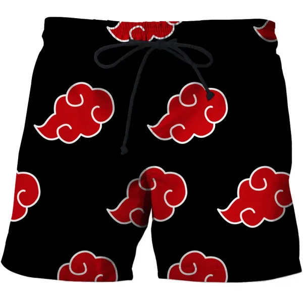 Design Akatsuki Cloud Print Swim Shorts Black Swimwear - 24