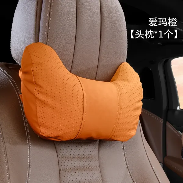 Design Car Seat Neck Pillow Orange Automotive Accessory Accessories - 1